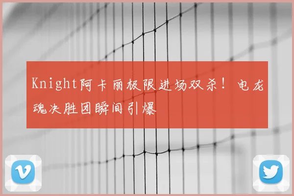 Knight阿卡丽极限进场双杀！电龙魂决胜团瞬间引爆